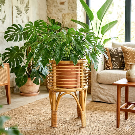 กระถางหวายแท้ พร้อมขาตั้ง PISAMAI รุ่น SIMBA PLANTSTAND สไตล์ TROPICAL ขนาด 35*35*55 ซม. สีธรรมชาติ_7
